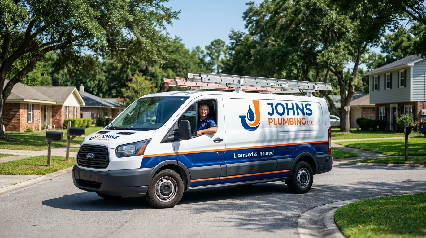 Johns Plumbing LLC service van in Saint Marys, OH
